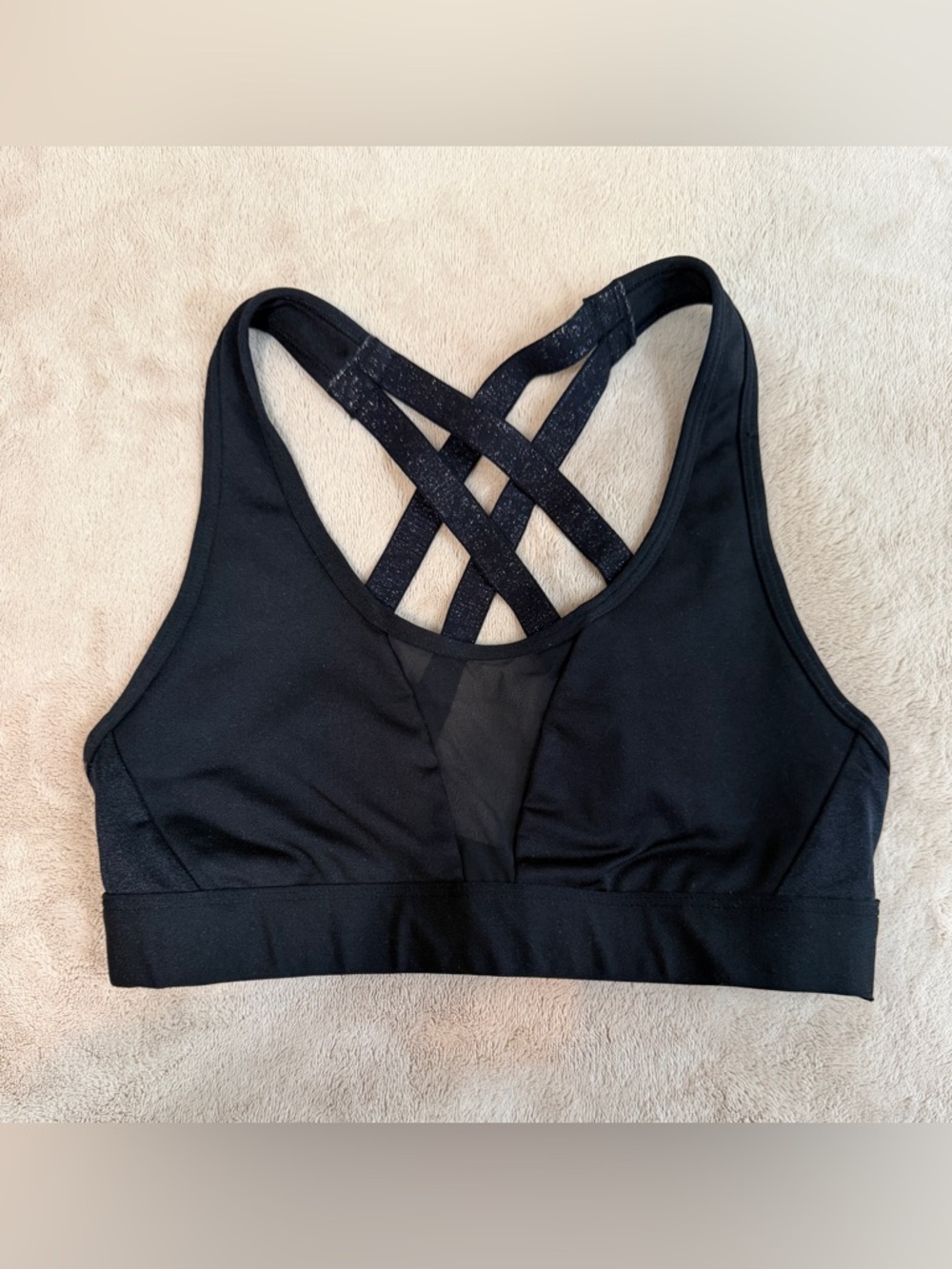 La SENZA Black Crisscross Mesh Sports Bra